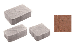 Плитка тротуарная, в комплекте 3 камня, Бержерак 1БЕ.6, гладкая, красный, завод Выбор
